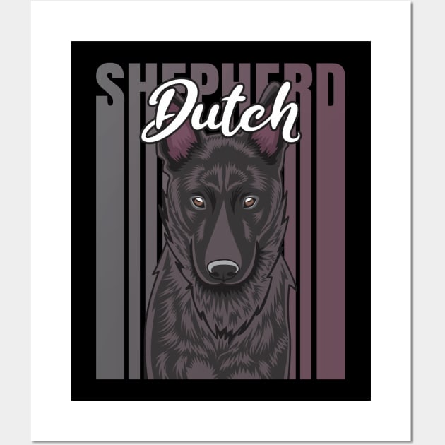 Dutch Shepherd Retro Vibes Wall Art by Dogiviate